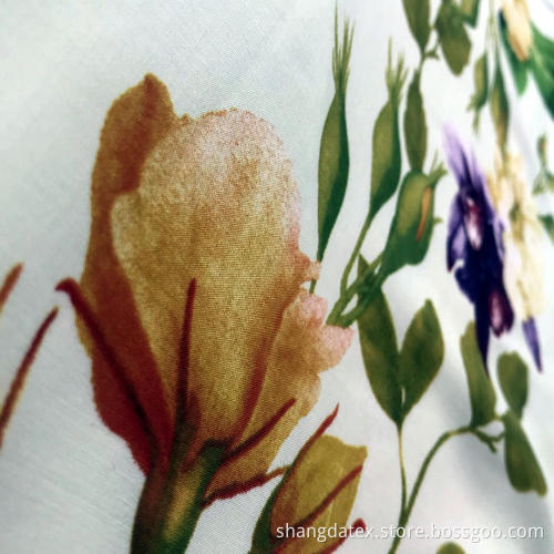 Flower Border Design Rayon Semi-Digital Print For Dress